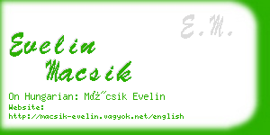 evelin macsik business card